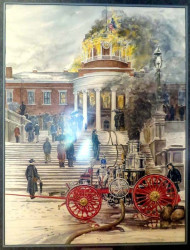 building on fire drawing